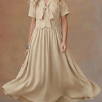Comfortable Linen And Cotton Tie-waist Dress