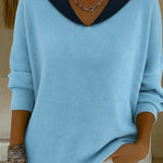 Retro Sailor Collar Color-blocked Sweater