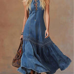 Women's Casual Sleeveless Denim Fishtail Dress