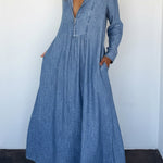 Cozy Loose-fitting Denim Dress