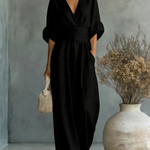 Elegant Vacation Casual Fashion V-neck Waist Jumpsuit