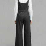 Women's Square-neck Sleeveless Loose-fitting Denim Wide-leg Jumpsuit