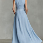 Women's Collared Sleeveless Casual Loose Long Cotton Linen Dress