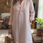 Classic Button-down Linen Shirt Dress