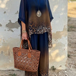 Elegant And Cozy Leopard Print Top And Pants Two-piece Set