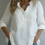 Retro Romantic Ruffled Collar Floral Shirt