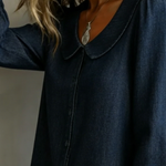 Vintage Peter Pan collar denim shirt