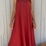 Cozy Basic Loose Linen Cotton Slip Dress