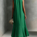 Women's V-neck Sleeveless Casual Loose Linen Dress