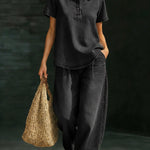 Casual Cozy Polo Collar Shirt And Jeans Denim Set