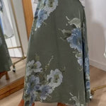 Women's Printed High-waisted Casual Loose A-line Cotton And Linen Skirt