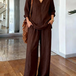 Women's Casual Crew Neck Long Sleeve Set
