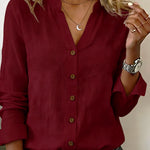 Casual Linen And Cotton Long-sleeved Shirt
