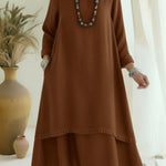 Elegant Double-layered Hem Denim Dress