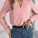Women's V-neck Long-sleeve Shirt