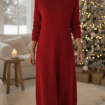 Retro Peter Pan Collar Knit Midi Dress