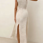 Women's Sleeveless Knotted Round Neck Dress