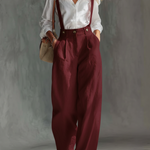Cozy Loose-fitting Linen Overalls Wide-leg Pants ( Two-way Wear）