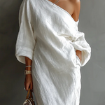 Elegant Irregular Off-the-shoulder Maxi Dress