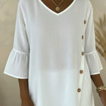 Cozy Button-down Linen Shirt Top