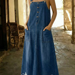 Women's Casual Sleeveless Cotton Denim Dress