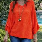 Women's V-neck Long-sleeved Casual Loose-fitting Knitted Pullover Sweater