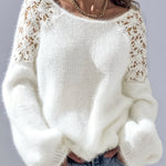 Women's Elegant Patchwork Lace Pullover Sweater