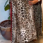 Cozy Linen And Cotton Leopard Print Skirt.