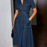 Women's Belted Denim Dress