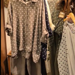Casual Polka Dot Linen And Cotton Shirt And Trousers Two-piece Set