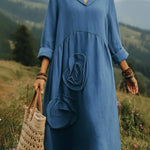 Rose Kiss Vintage Boho Shawl Collar Dress