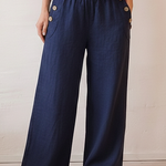 Cozy Breathable Loose Linen Cotton Wide-leg Pants