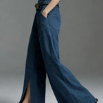 Women's Stylish Art Wide Leg Split-Front Casual Denim Jeans