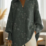 Women's Minimalist Art Flowers Casual Loose-fitting Knitted Pullover Sweater