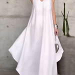 Stylish Minimalist Irregular Hem Maxi Dress