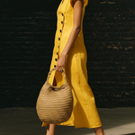Elegant V-neck Button-up Linen Midi Dress