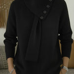 Women's Comfortable Pullover Sweater With Detachable Scarf.