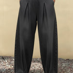 Casual Single-pleated Barrel-leg Wide-leg Jeans