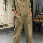 Women's Casual Denim Pockets Jumpsuit