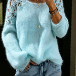 Women's Elegant Patchwork Lace Pullover Sweater