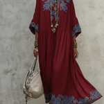 Retro Floral Print Cozy Vacation Dress