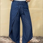 Women's Fashionable Lace-up Tencel Cotton Trousers