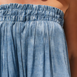 Casual Vacation Strapless Denim Dress