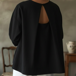 Elegant Backless Design 100% Cotton Shirt Top