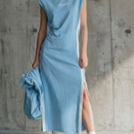 Women's Round Neck Sleeveless Loose-fitting Casual Cotton Dress