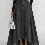 Women's High-waisted Loose-fitting A-line Denim Skirt