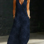 Elegant Floral Embroidery V-neck Dress