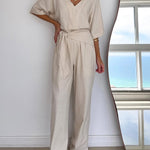 Women's Linen And Cotton Jumpsuit