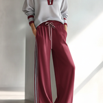 Casual Color-block Sweatshirt And Pants Two-piece Set