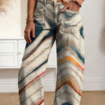 Women's Geometry Color Splicing Gradient Art Print Casual Cotton Trousers With Pockets